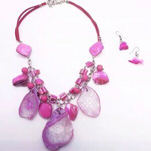 Natural Stones Statement necklace set